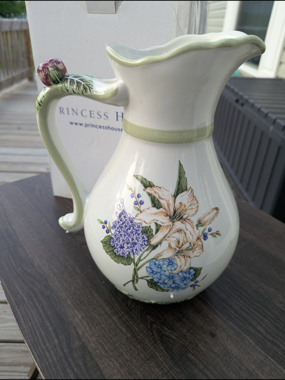 Princess House Garden Floral Pitcher Vintage 1492A Ceramic